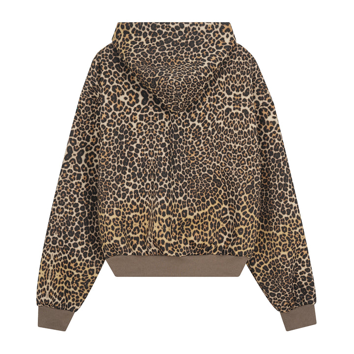 3-6-5.shop Leopard Graphic Zip-Up Hoodie