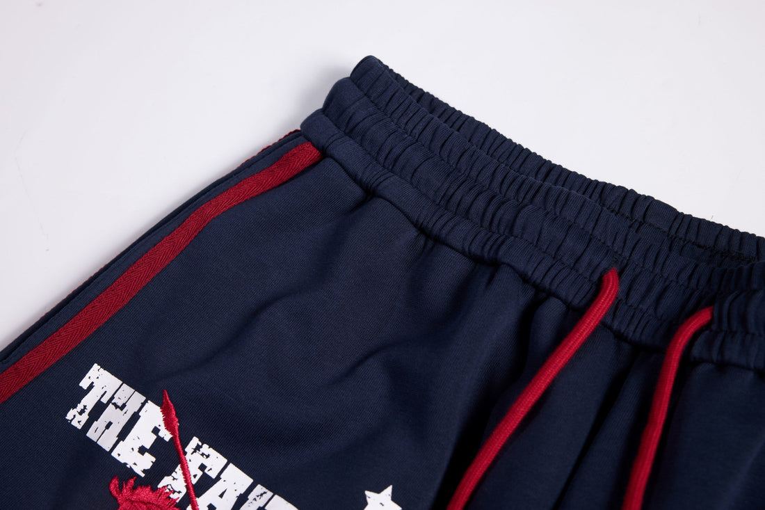 3-6-5.shop Retro College Badge Wide-Leg Sweatpants