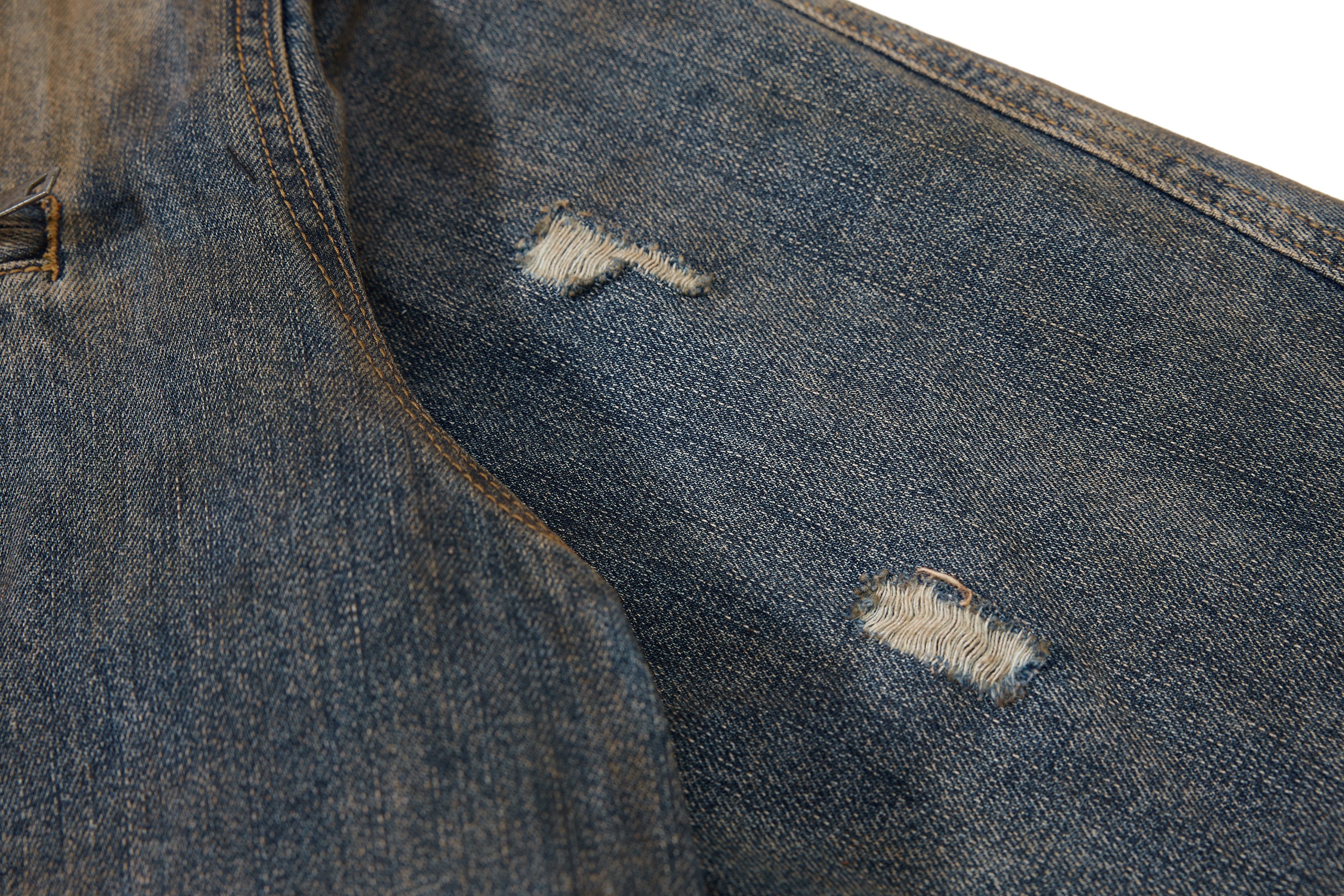 3-6-5.shop Vintage Distressed Denim Jacket