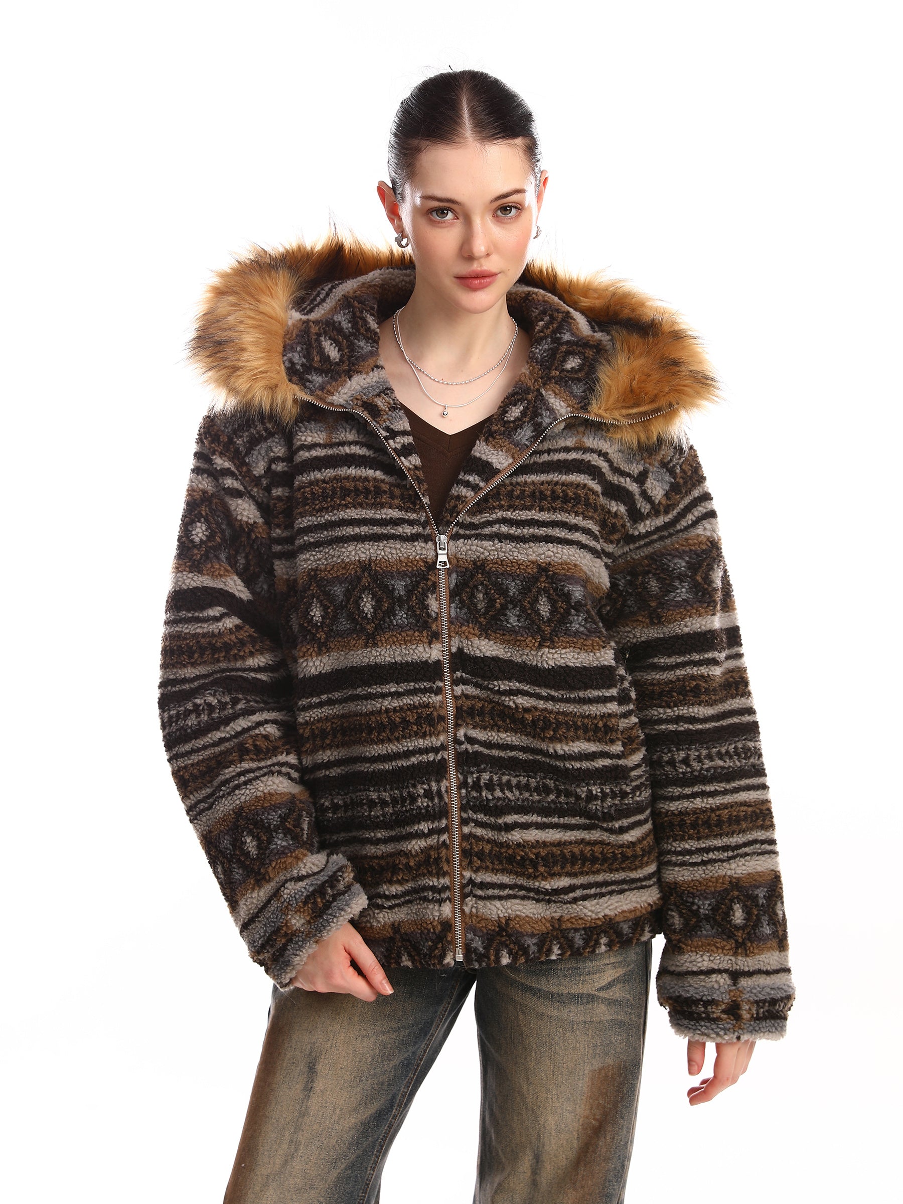 3-6-5.shop Nordic Fur-Trim Performance Zip Jacket