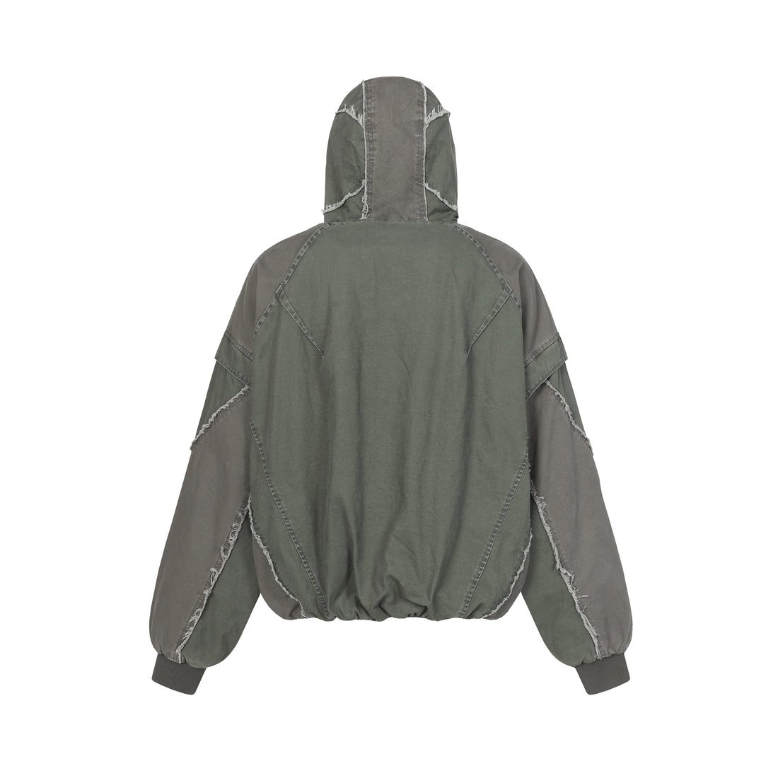 3-6-5.shop Multi-Panel Distressed Hooded Jacket