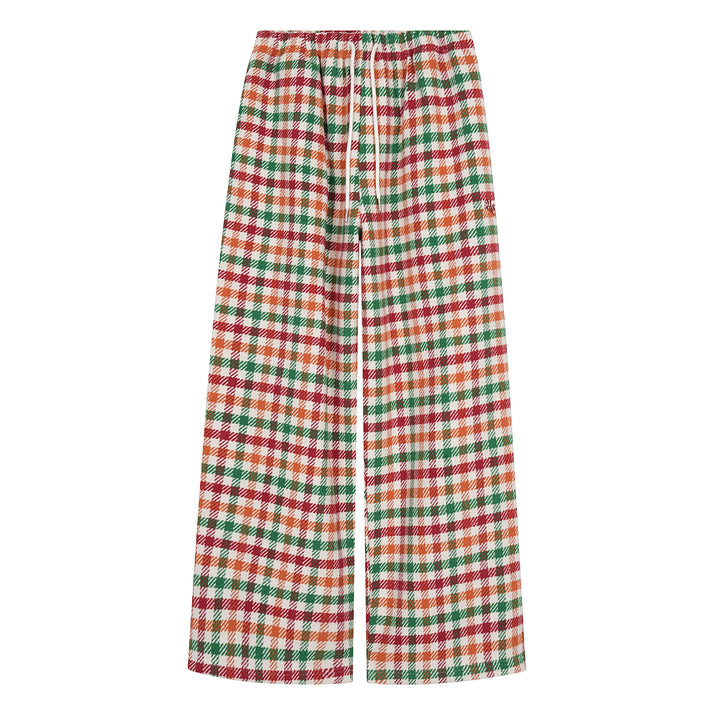 3-6-5.shop Vintage Plaid Wide-Leg Pants