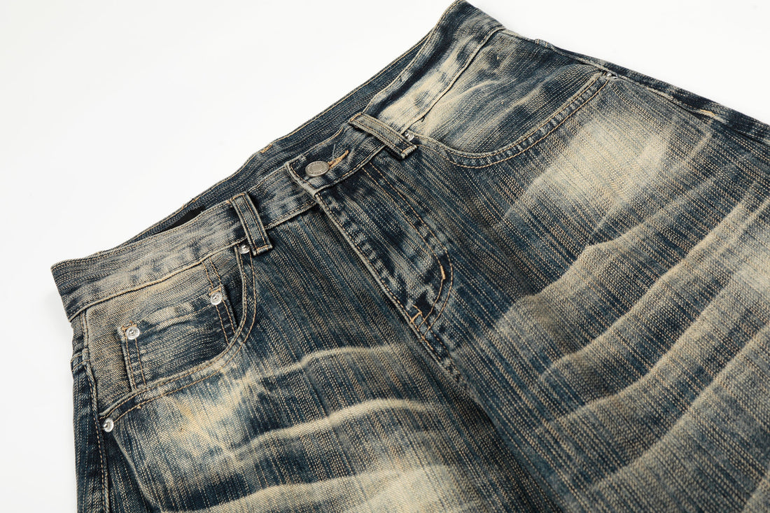 3-6-5.shop Vintage Washed Loose Denim Pants