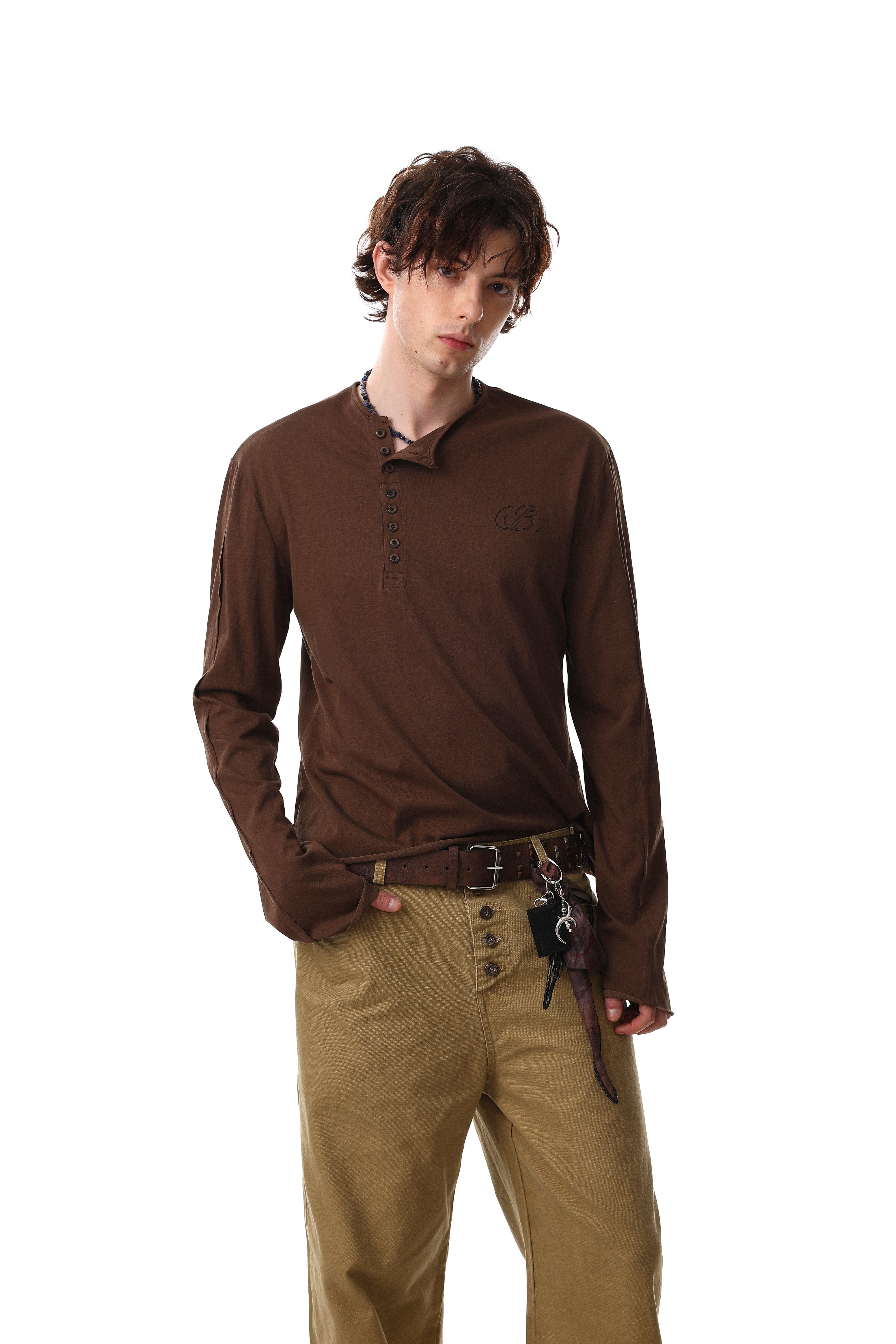 3-6-5.shop Classic Henley Long Sleeve Tee