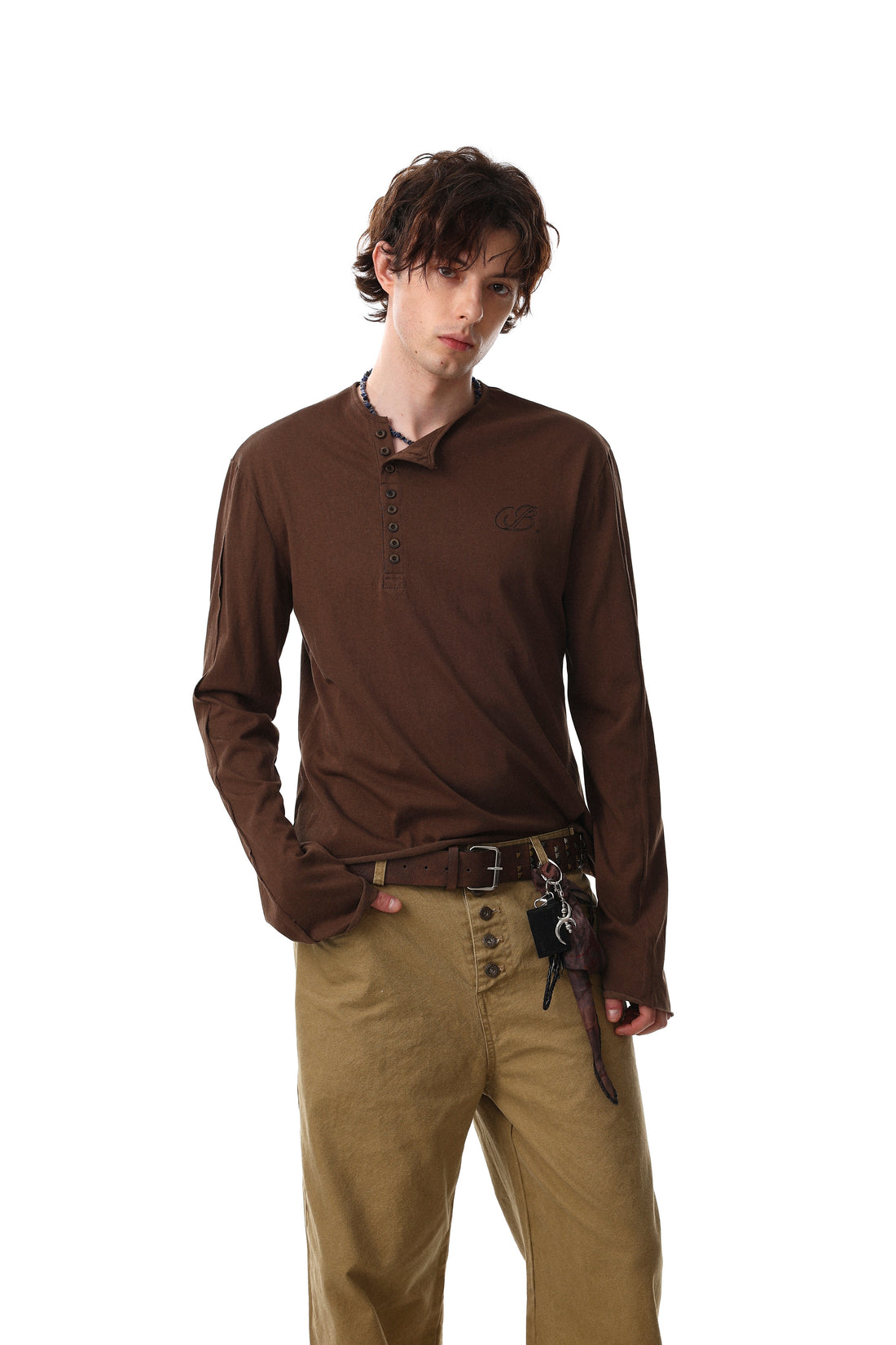 3-6-5.shop Classic Henley Long Sleeve Tee
