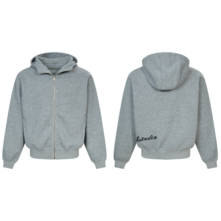 3-6-5.shop Curved Panel Full-Zip Hoodie