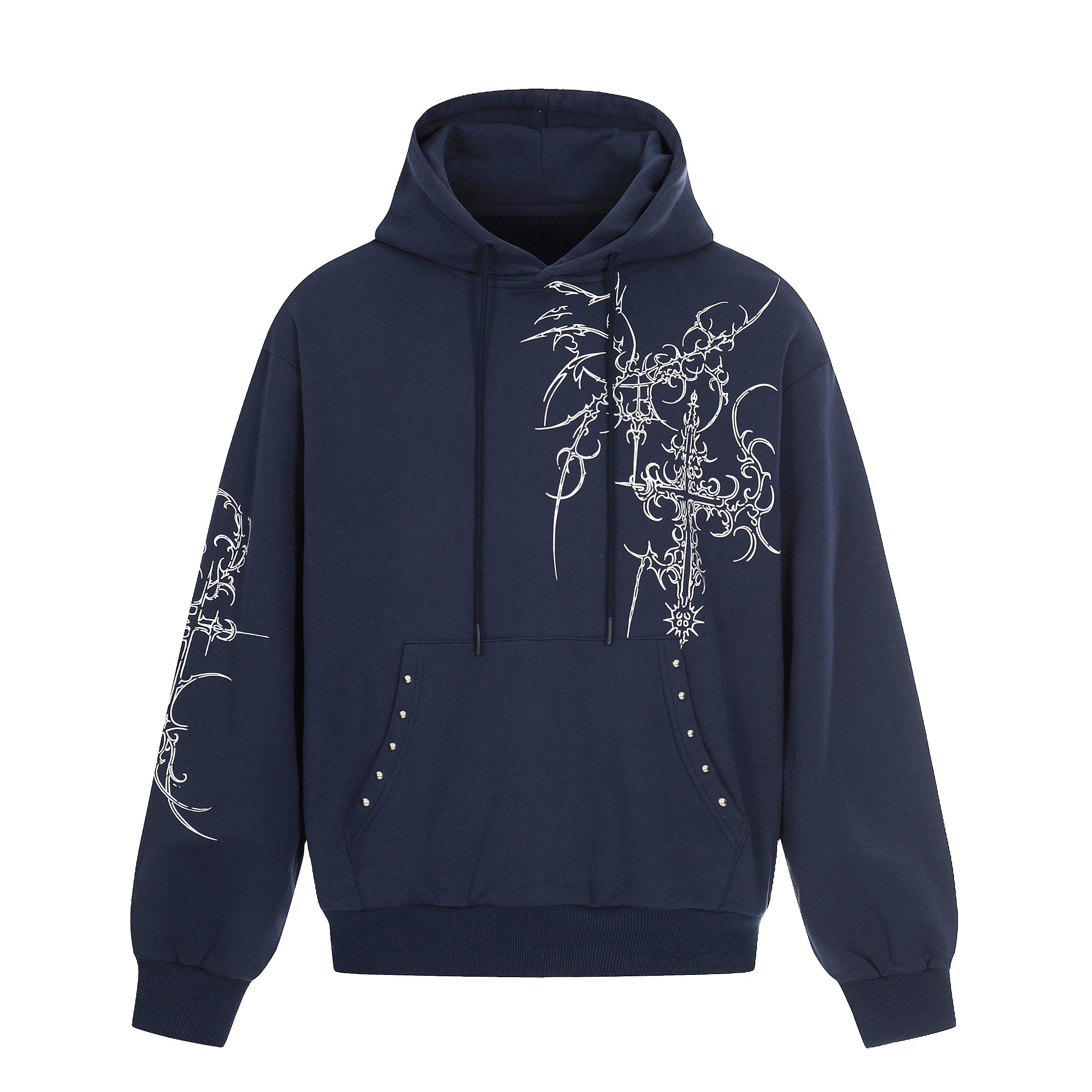 3-6-5.shop Gothic Cross Graphic Hoodie