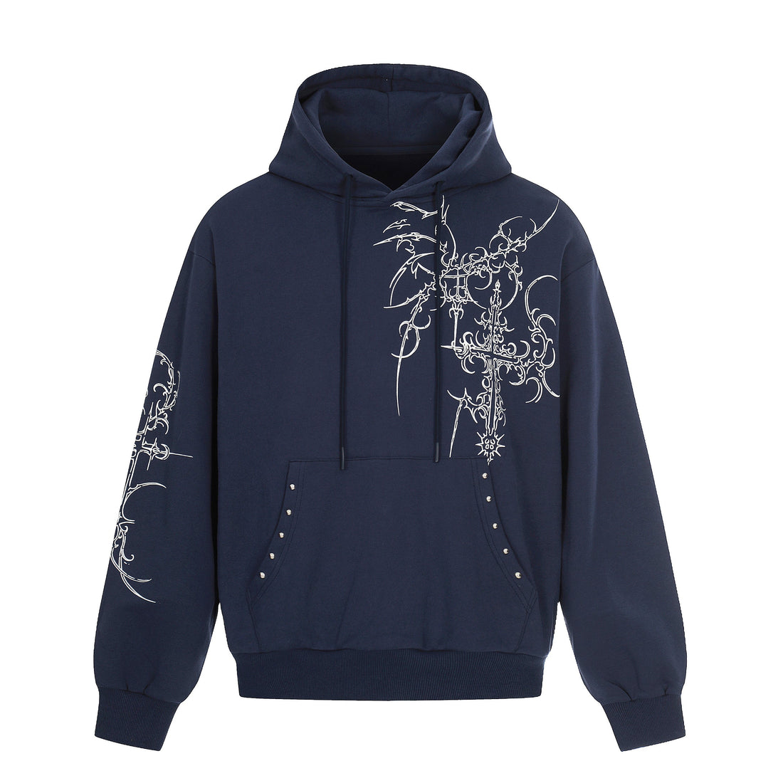 3-6-5.shop Gothic Cross Graphic Hoodie