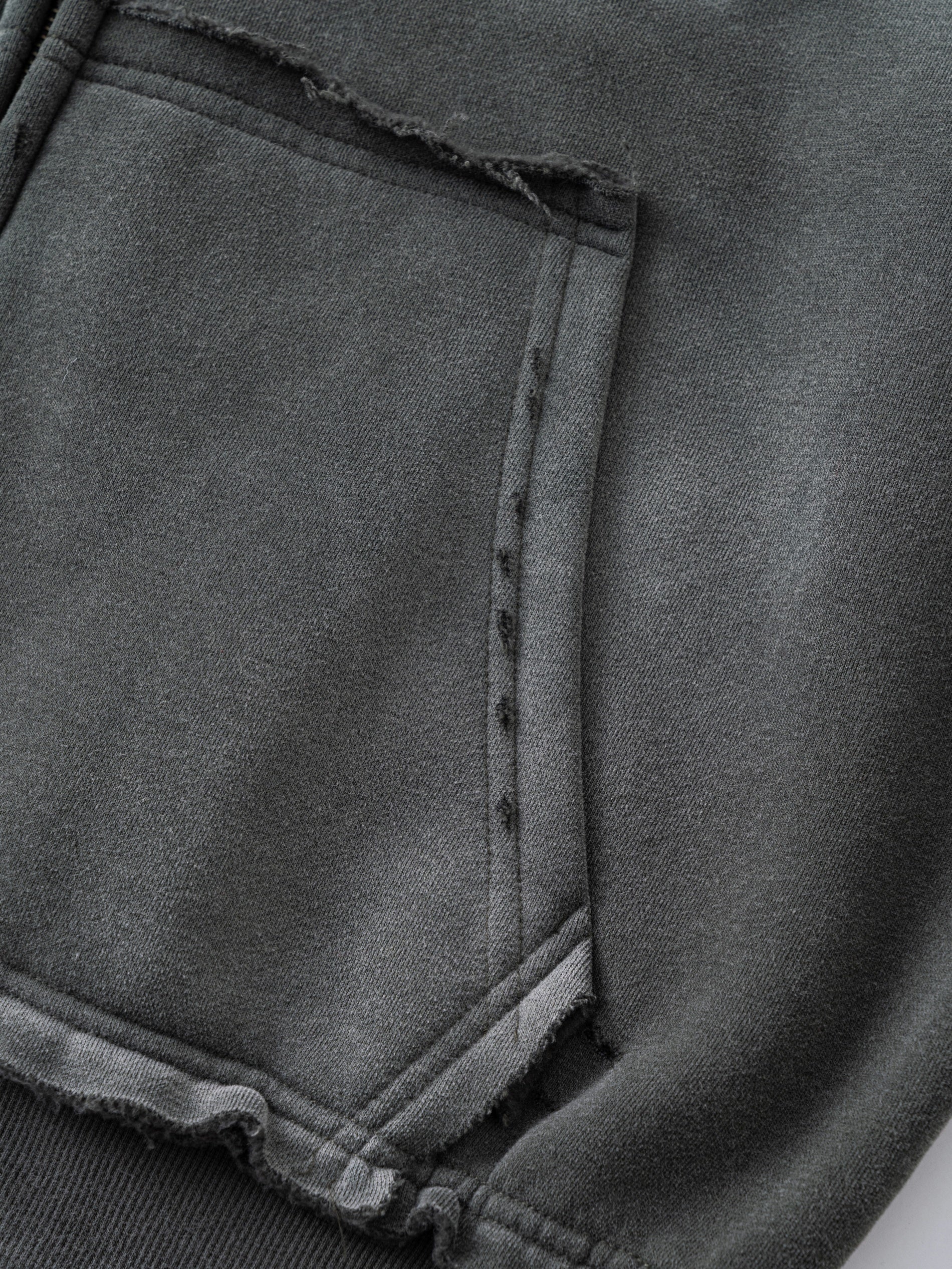 3-6-5.shop Vintage Wash Graphic Zip Hoodie