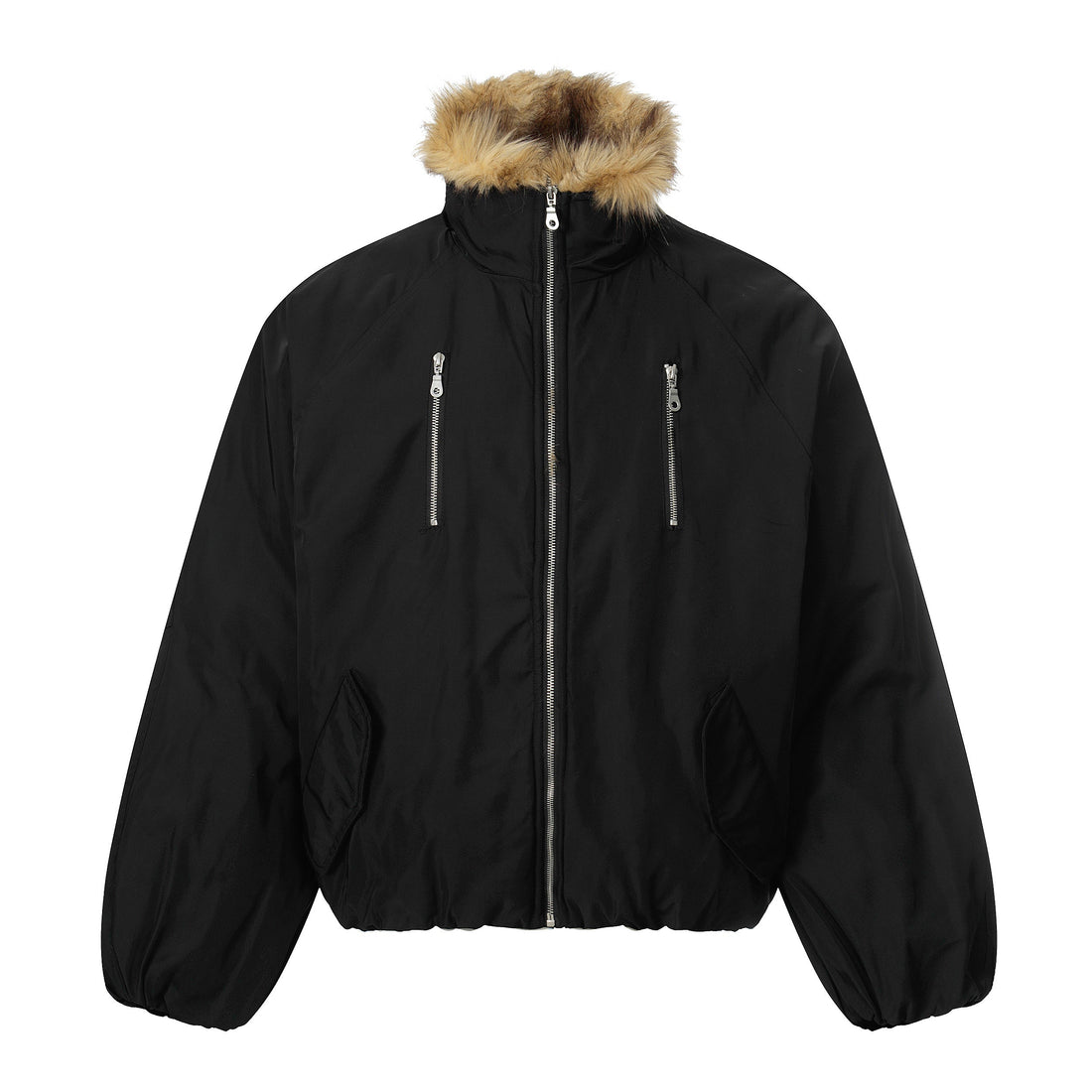 3-6-5.shop Faux Fur Collar Utility Bomber Jacket