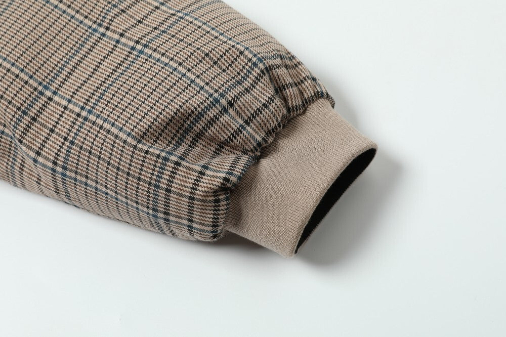 3-6-5.shop Reversible Plaid Fur Hooded Jacket