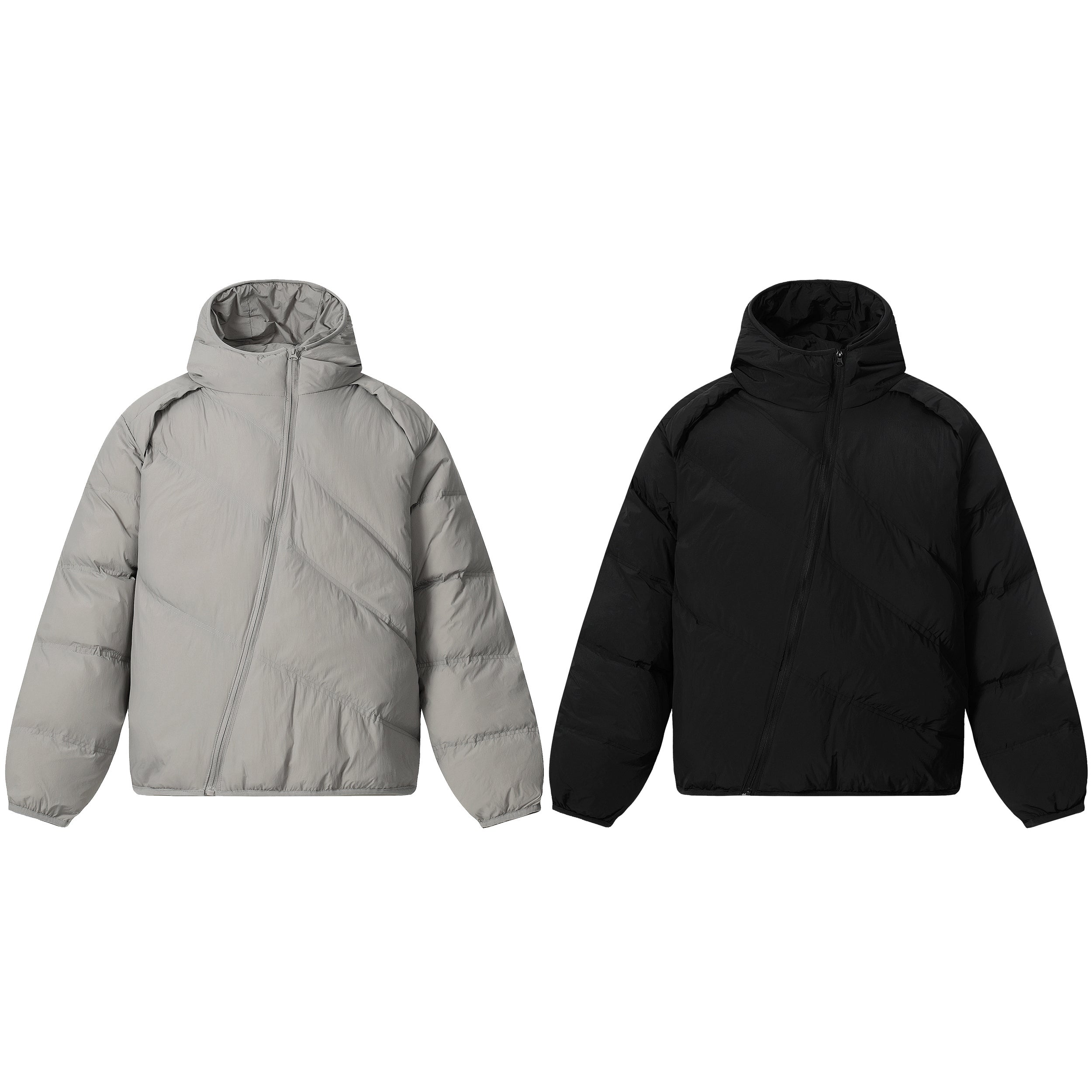 3-6-5.shop Asymmetric Zipper Puffer Jacket