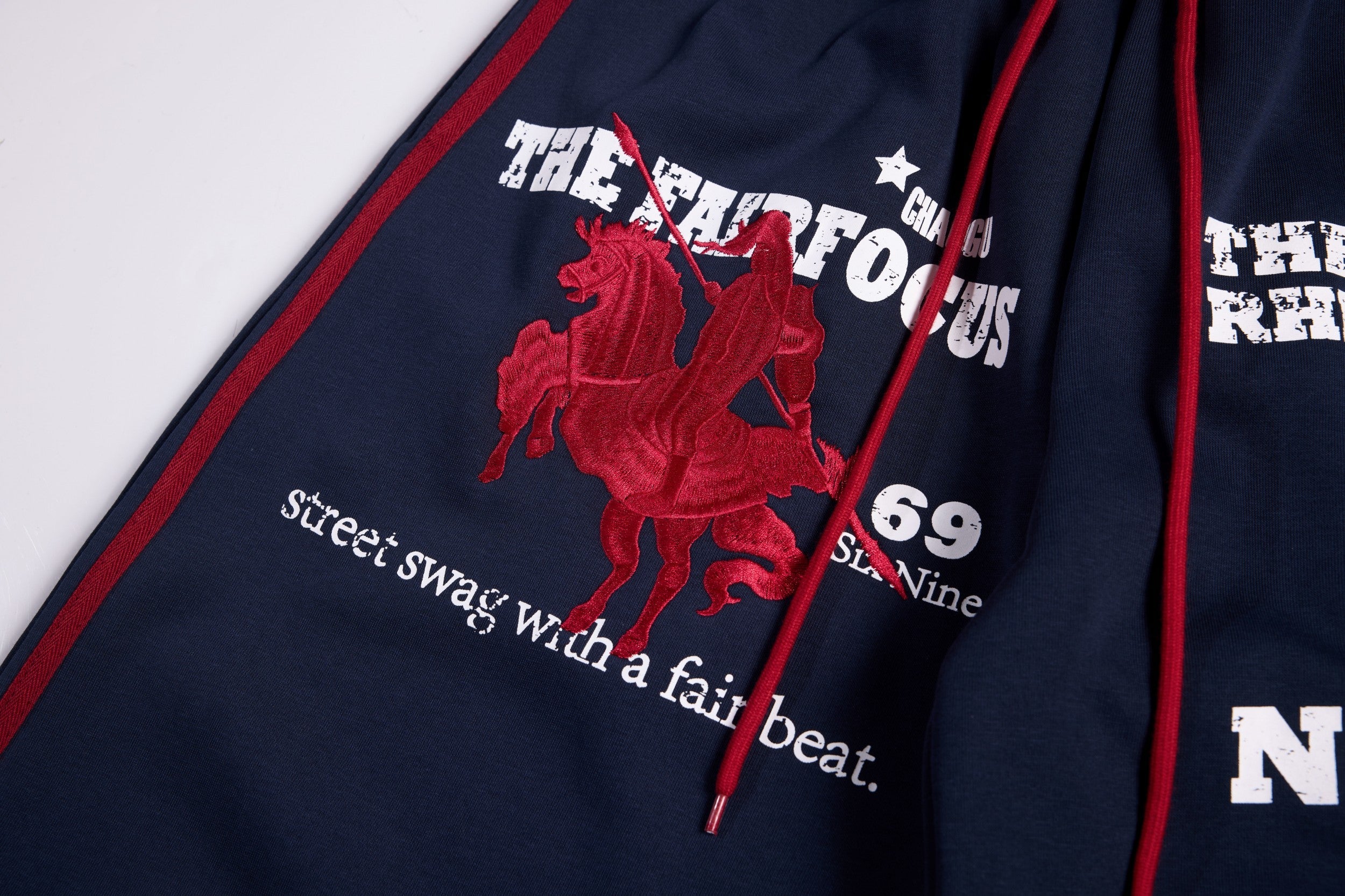 3-6-5.shop Retro College Badge Wide-Leg Sweatpants
