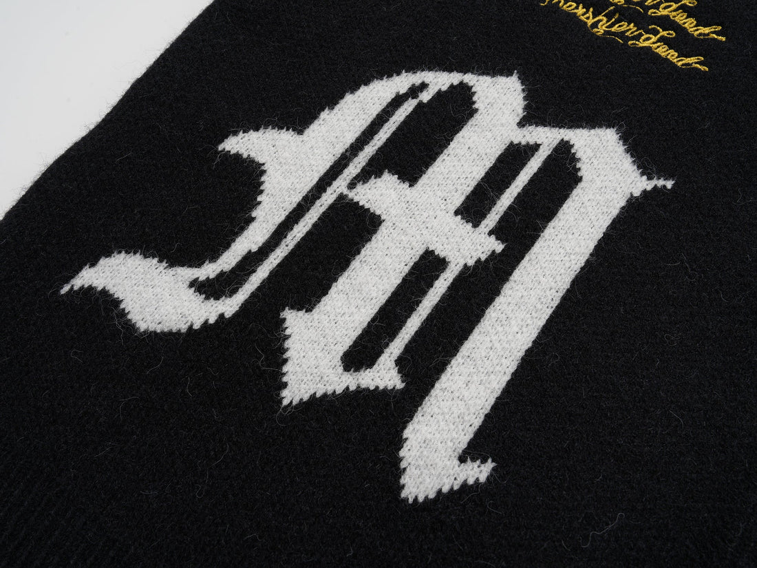 3-6-5.shop Classic Retro Patch Knit Cardigan