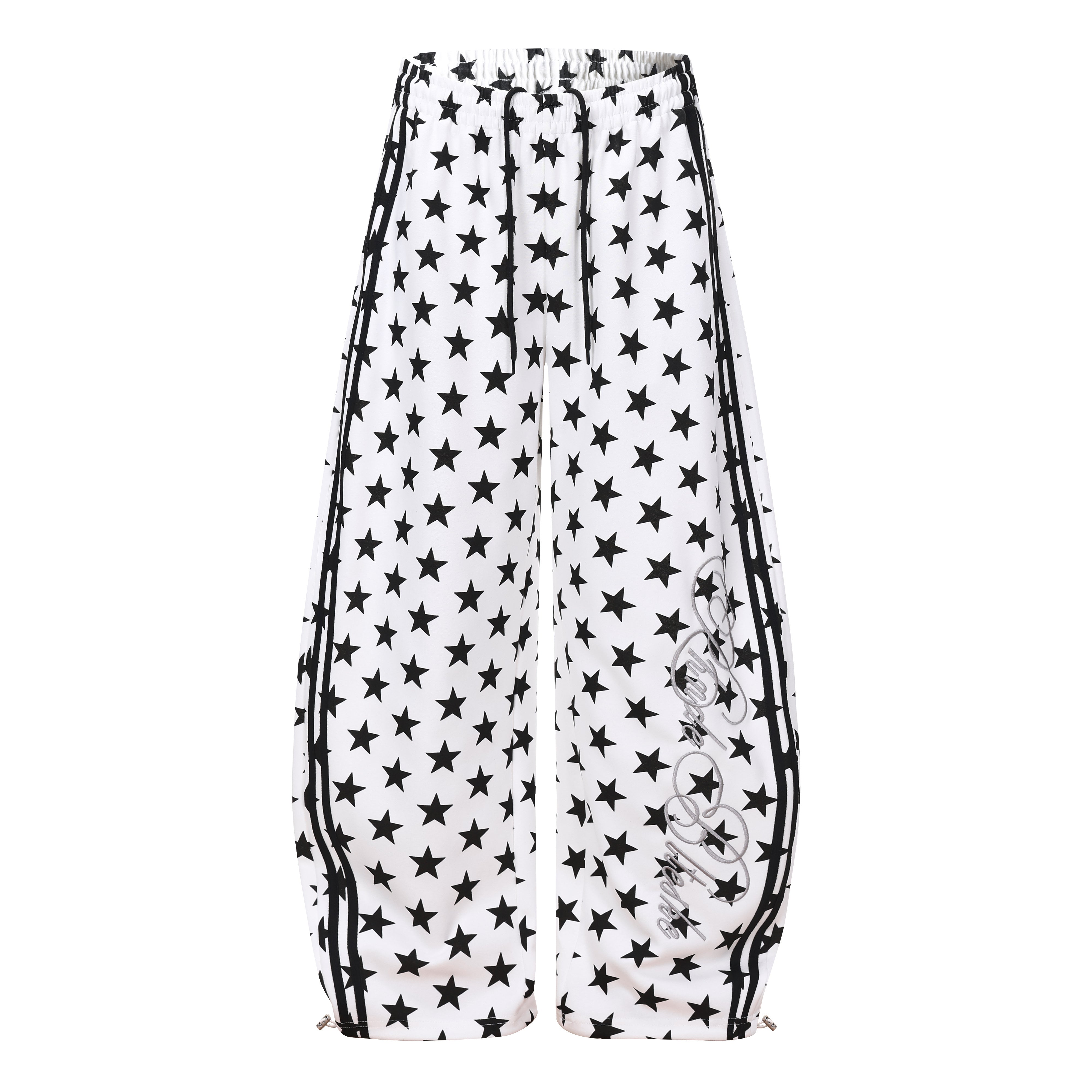 3-6-5.shop Star Print Wide-Leg Sweatpants