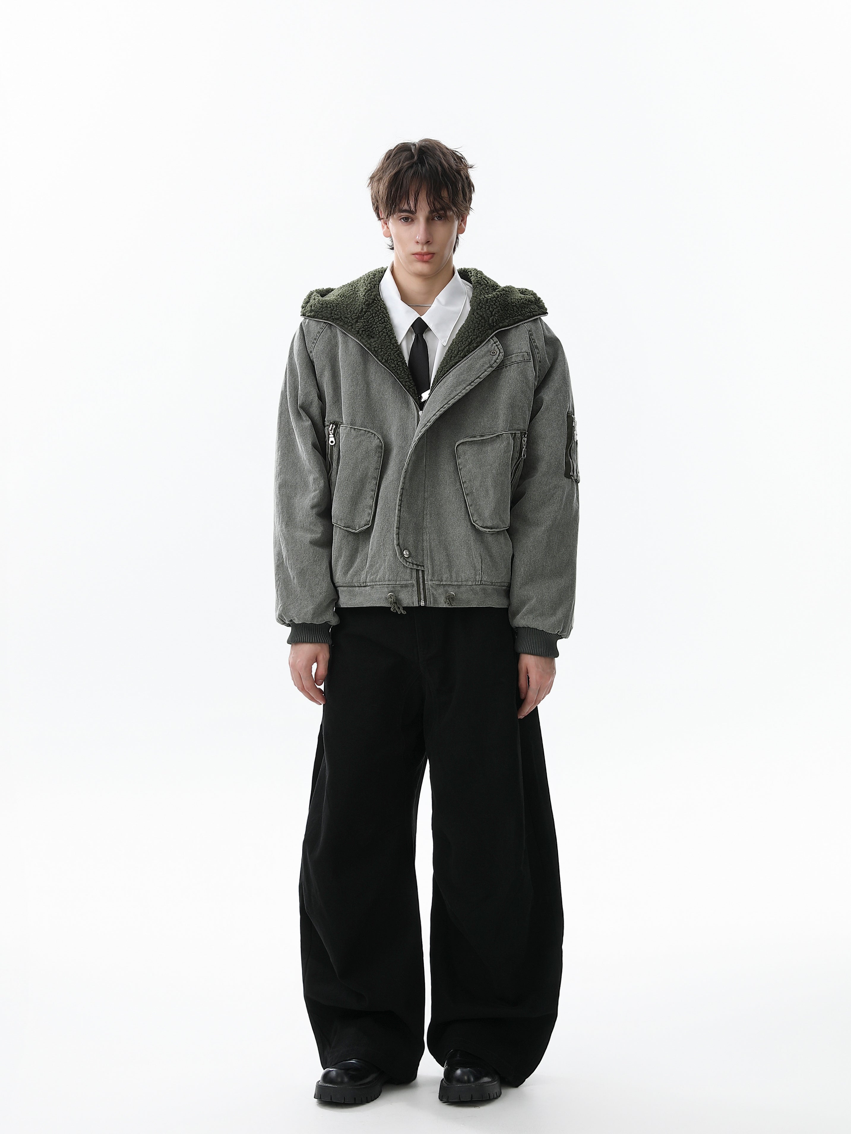 3-6-5.shop Washed Utility Hooded Jacket