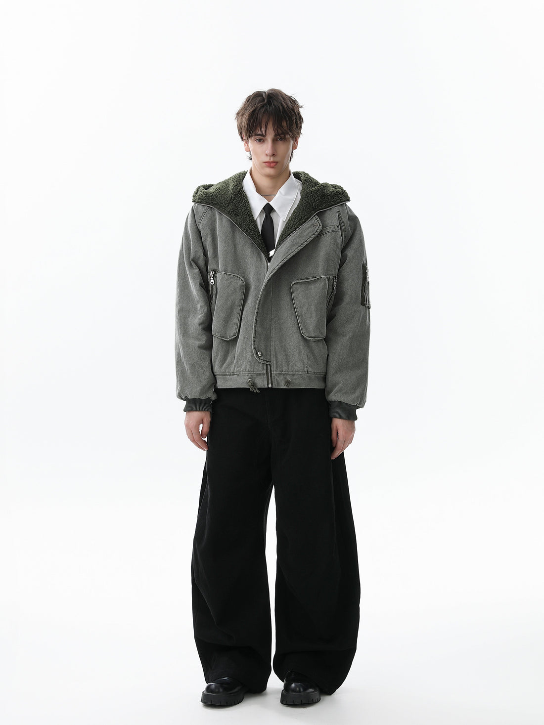 3-6-5.shop Washed Utility Hooded Jacket