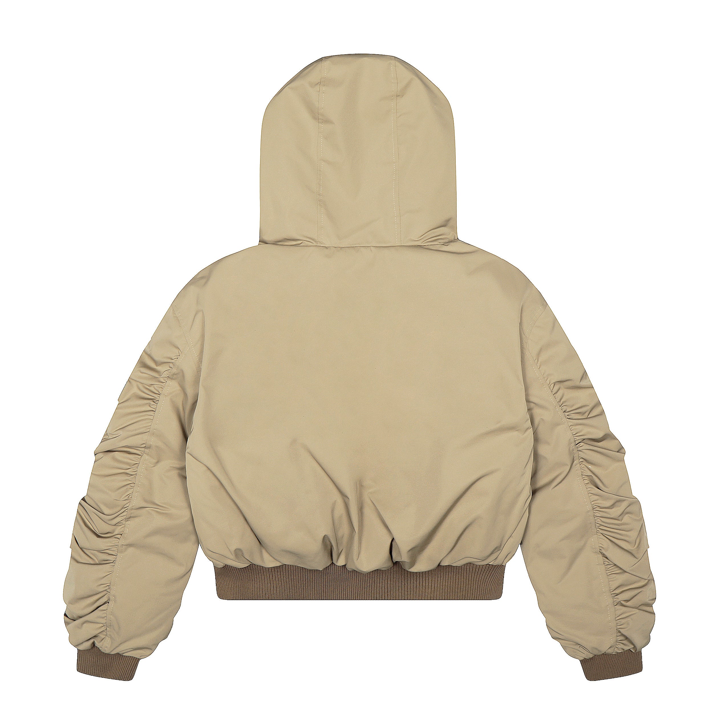 3-6-5.shop Faux Fur Hooded Nylon Bomber Jacket