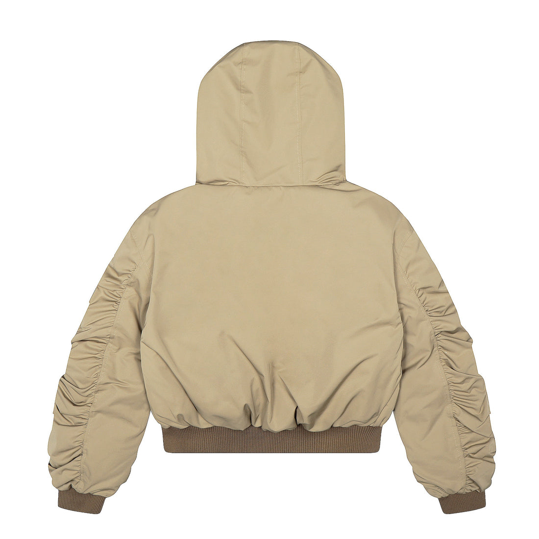 3-6-5.shop Faux Fur Hooded Nylon Bomber Jacket