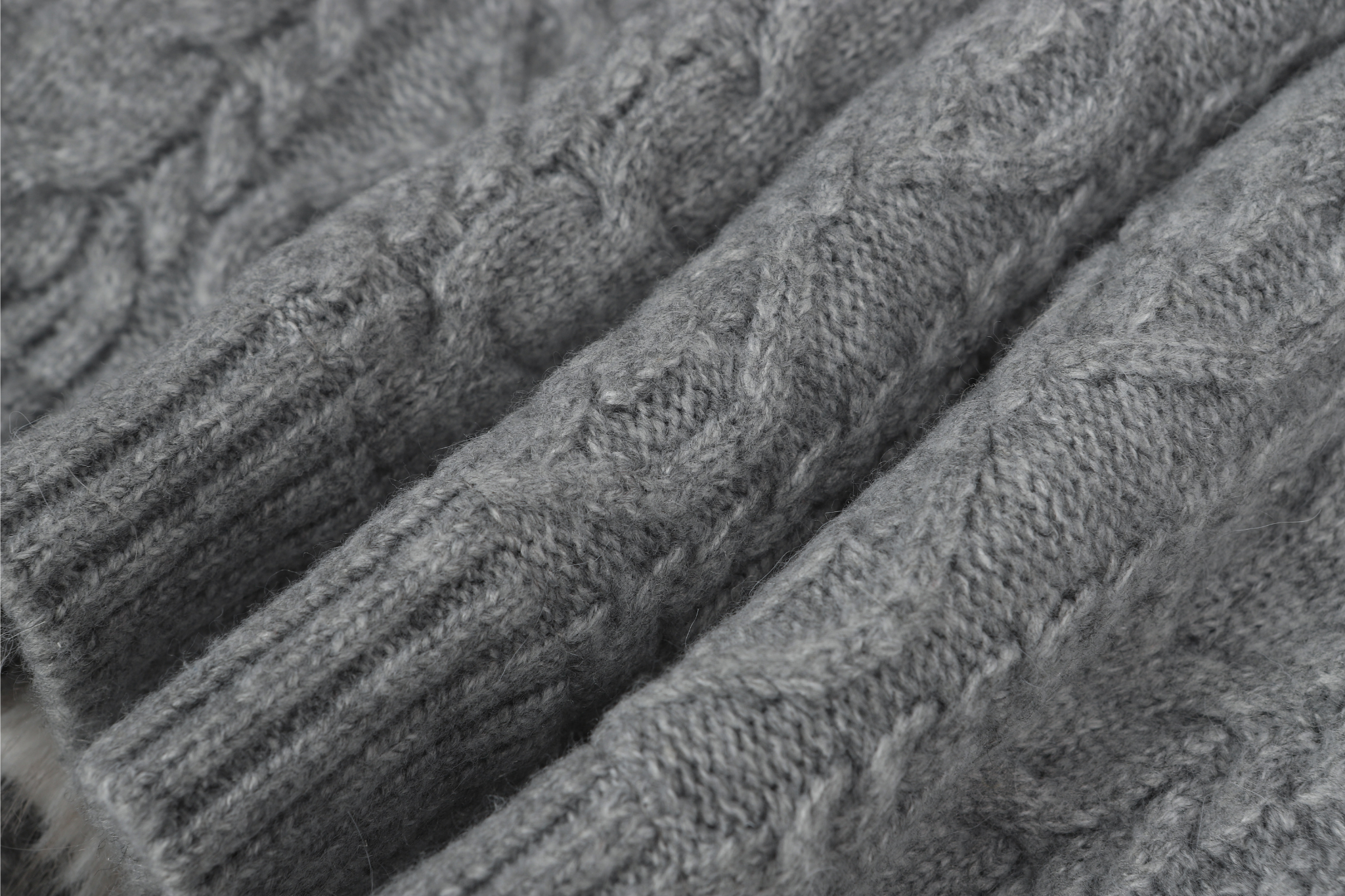 3-6-5.shop Fleece-Lined Cable Knit Jacket