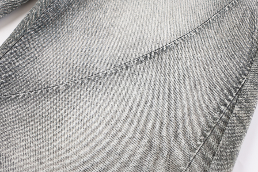 3-6-5.shop Bandana Patch Curved Denim Pants