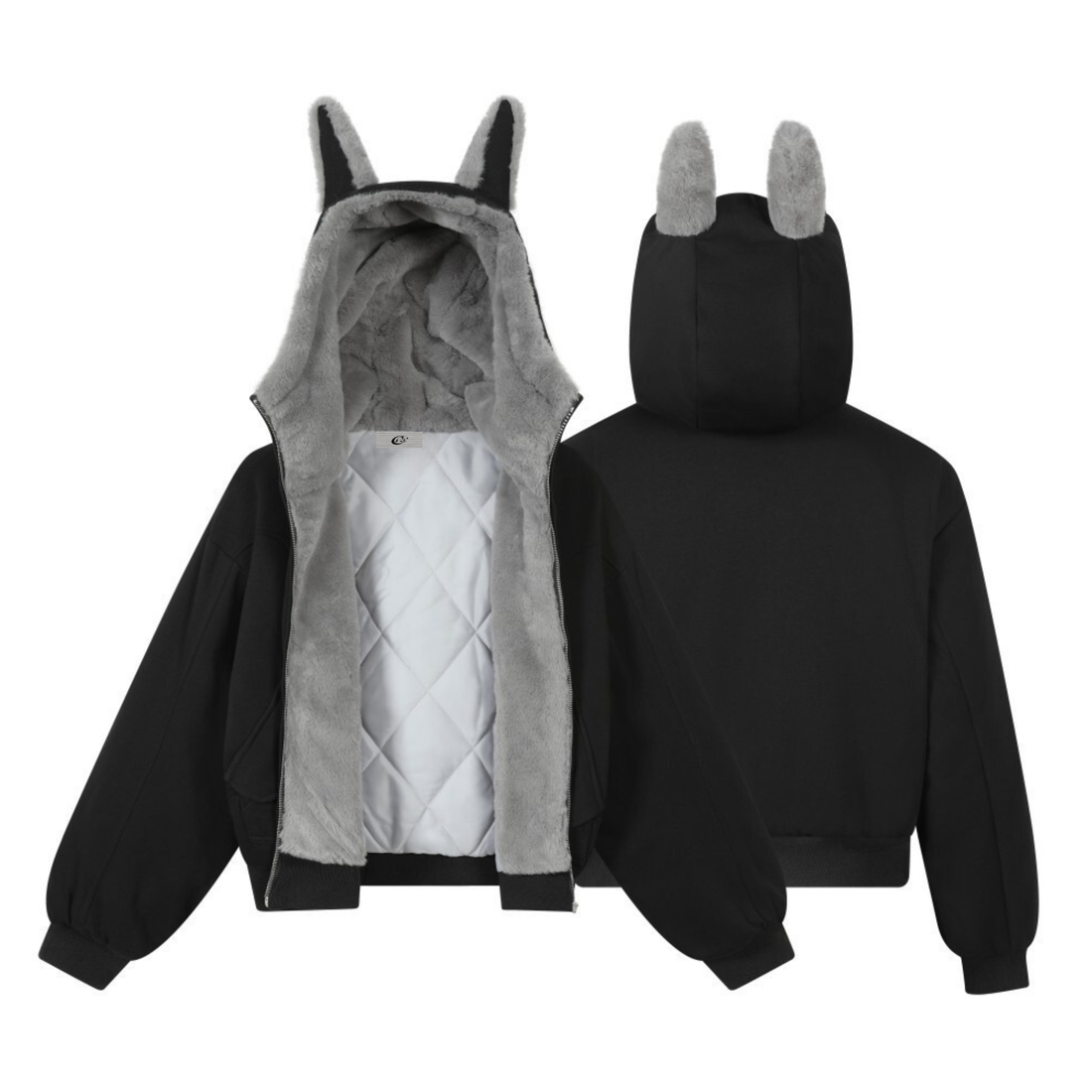 3-6-5.shop Bunny Ear Sherpa Hoodie Jacket
