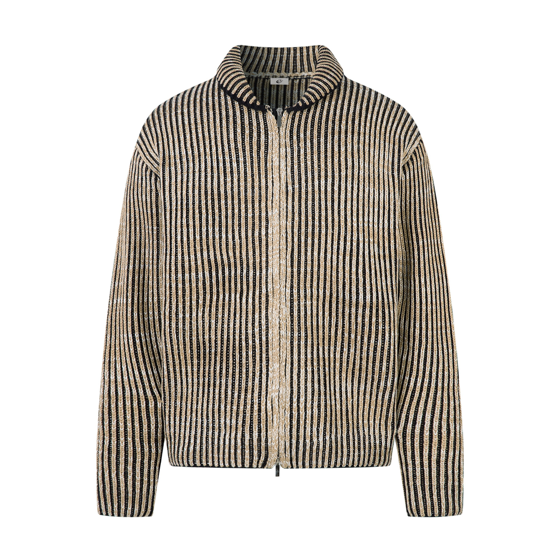 3-6-5.shop Striped Textured Zip Jacket