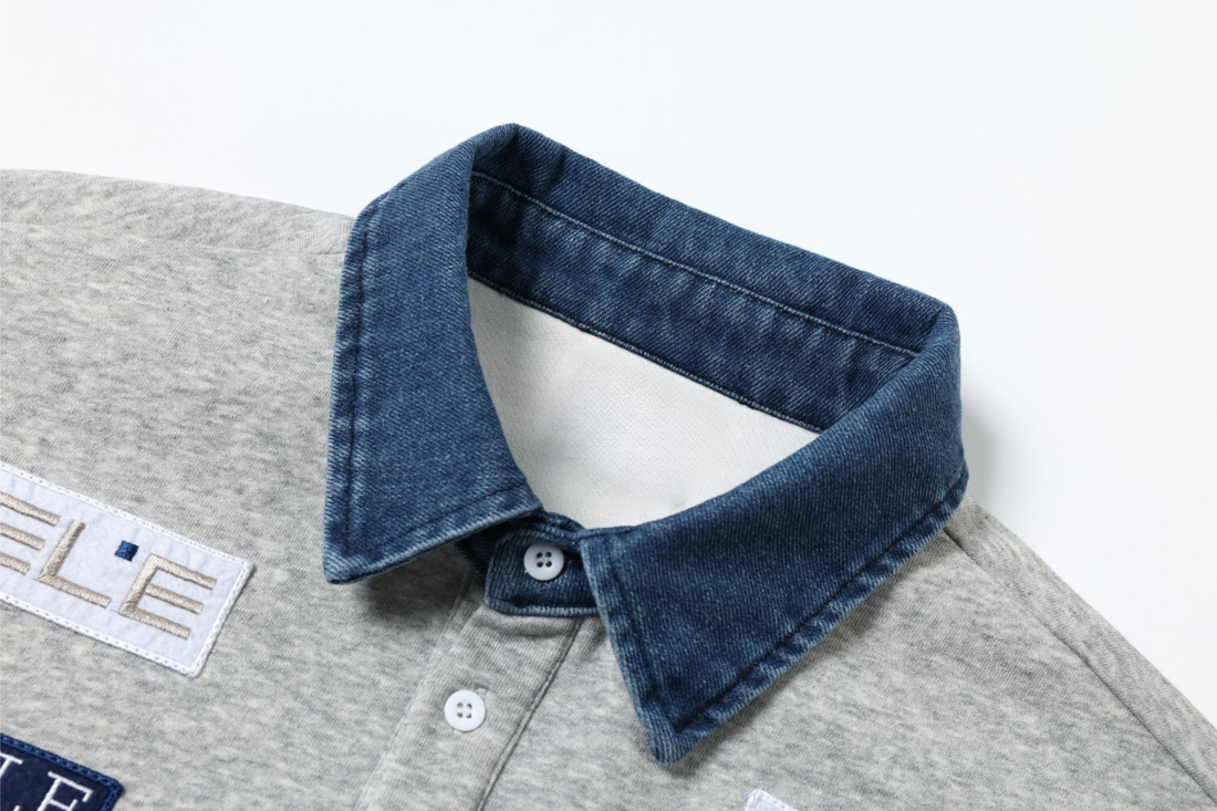 3-6-5.shop Patchwork Polo Sweatshirt