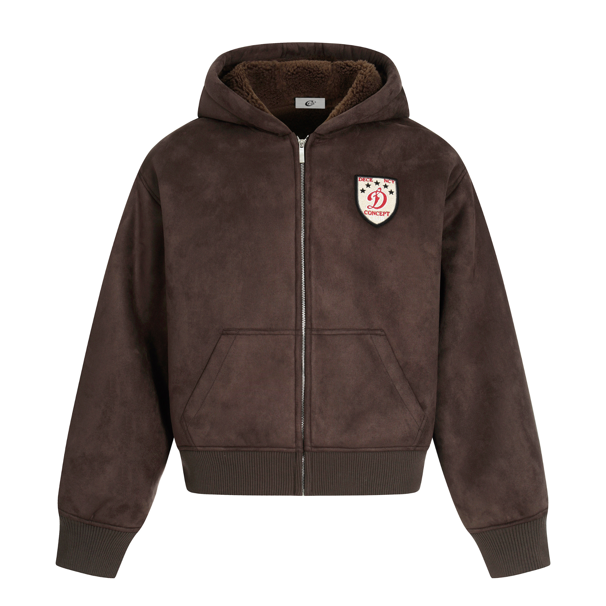 3-6-5.shop Fleece-Lined Brown Hooded Jacket