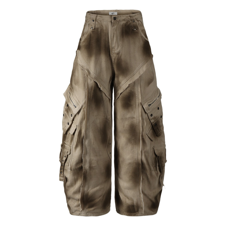 3-6-5.shop Distressed Cargo Barrel Pants
