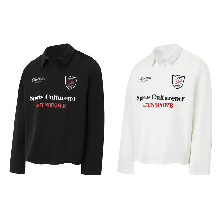 3-6-5.shop Sports Crest Long-Sleeve Polo