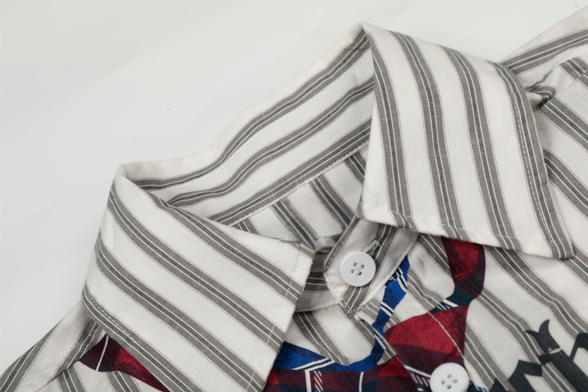 3-6-5.shop Striped Tie-Detail Button-Up Shirt