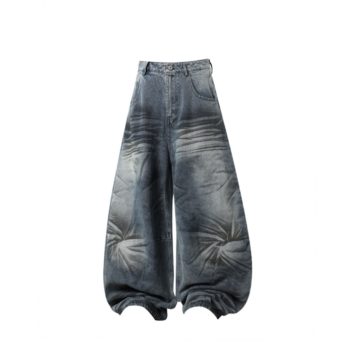 3-6-5.shop Wave-Wash Barrel Jeans