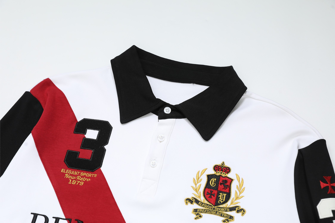 3-6-5.shop Heritage Stripe Long Sleeve Polo