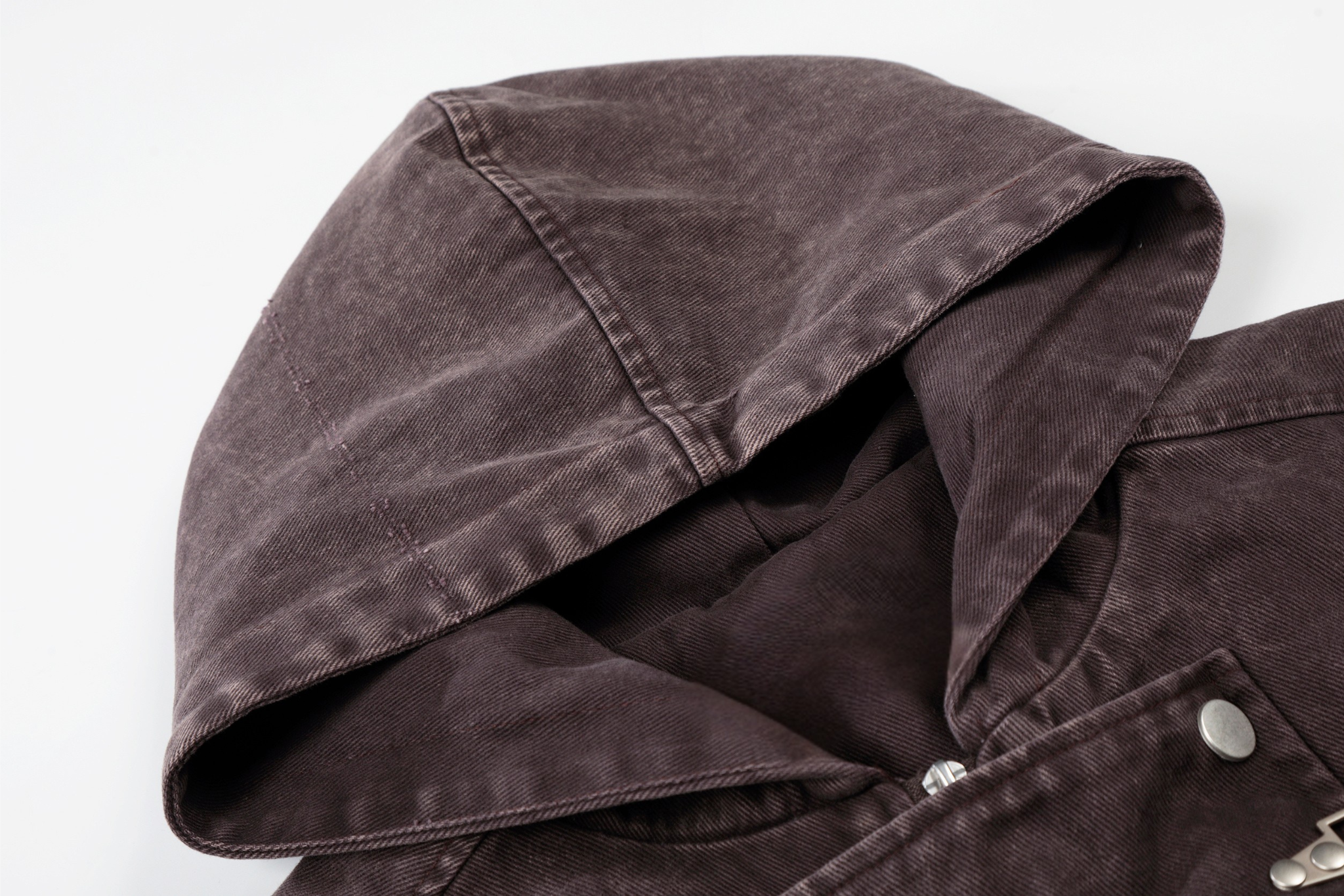 3-6-5.shop Buckle Detail Washed Hooded Jacket