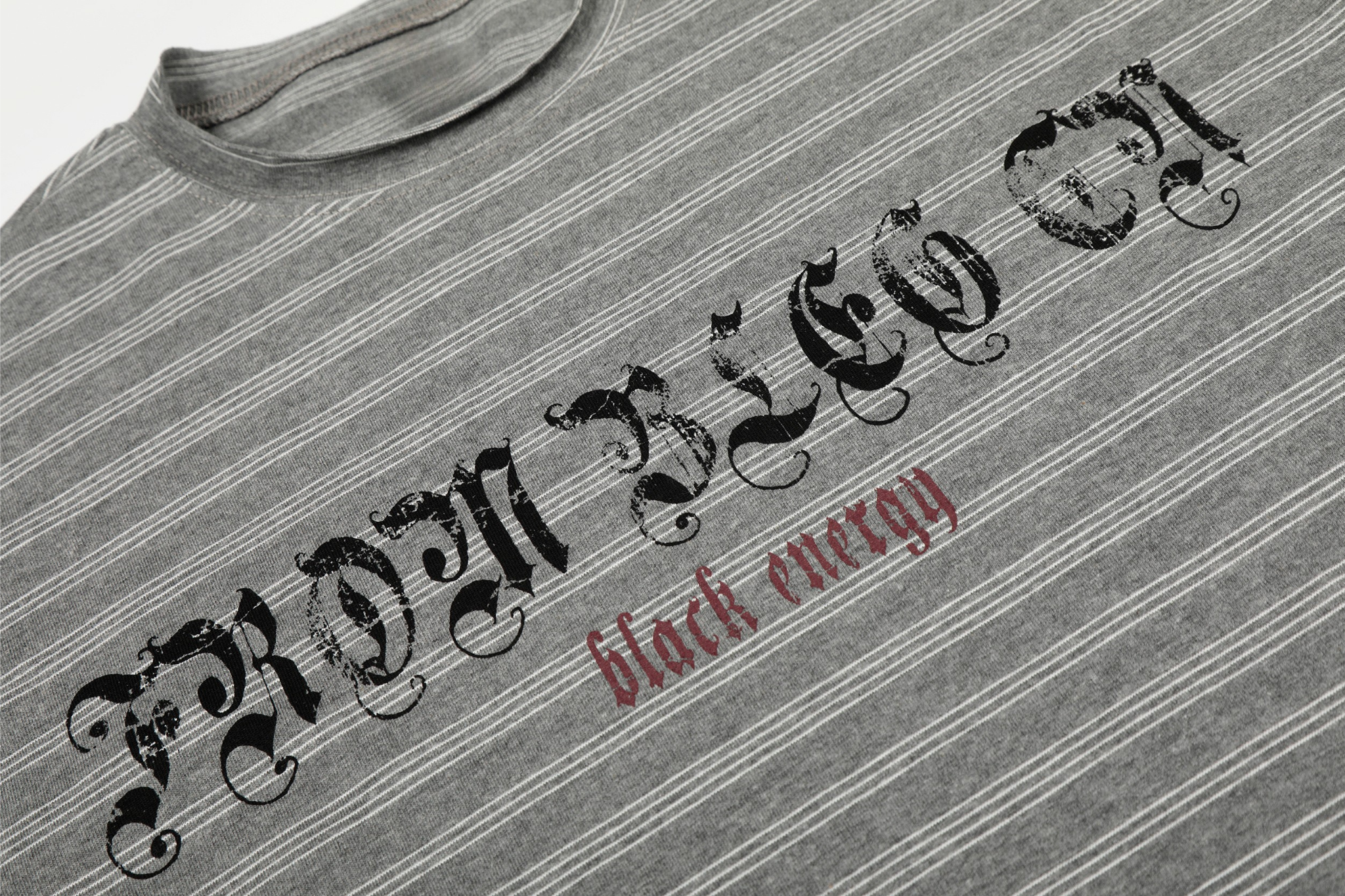 3-6-5.shop Striped Gothic Logo Long Sleeve Tee