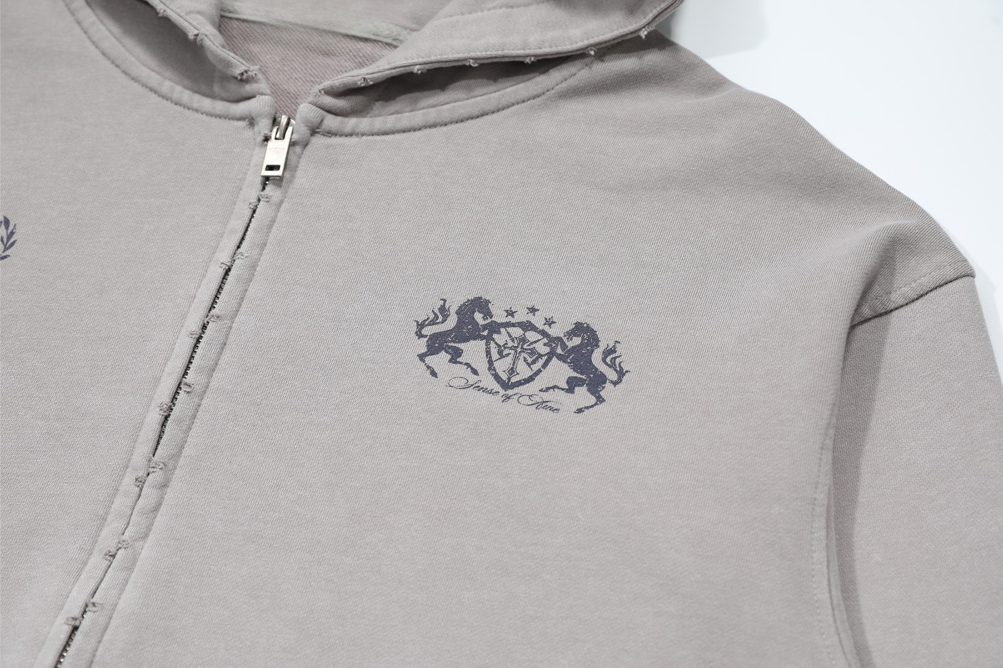 3-6-5.shop Vintage Crest Zip Hoodie