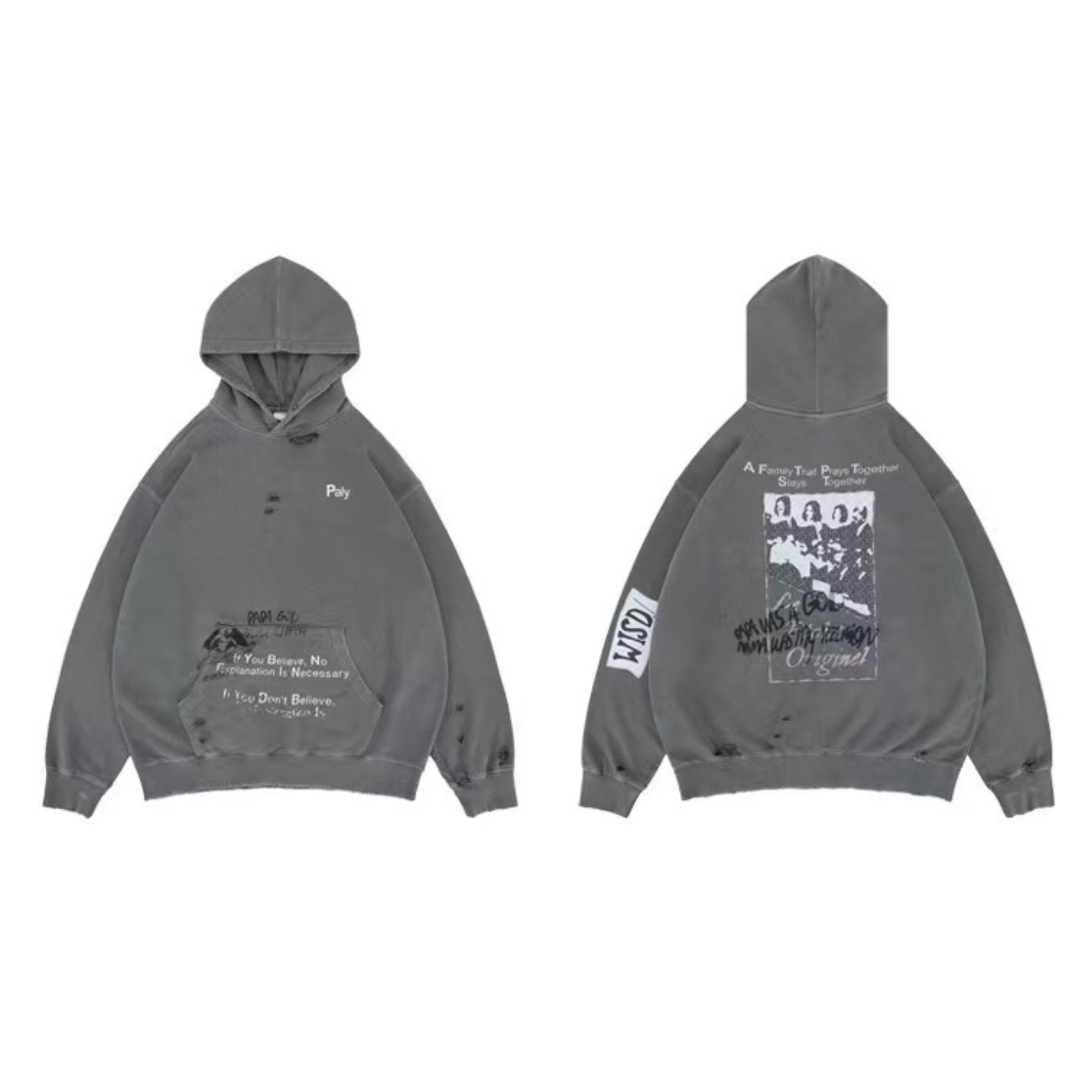 3-6-5.shop Vintage Graphic Washed Hoodie