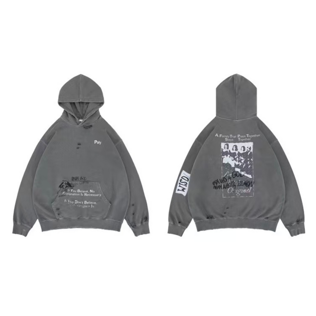 3-6-5.shop Vintage Graphic Washed Hoodie