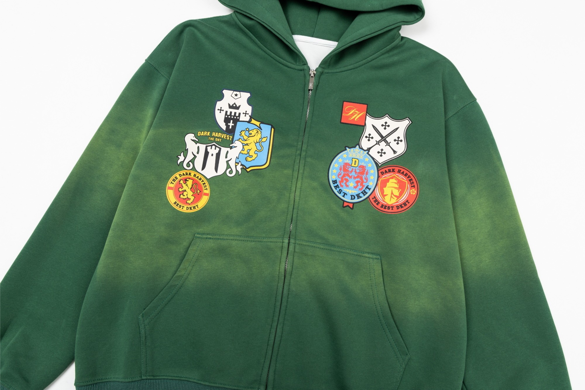 3-6-5.shop Crest Patch Zip-Up Hoodie