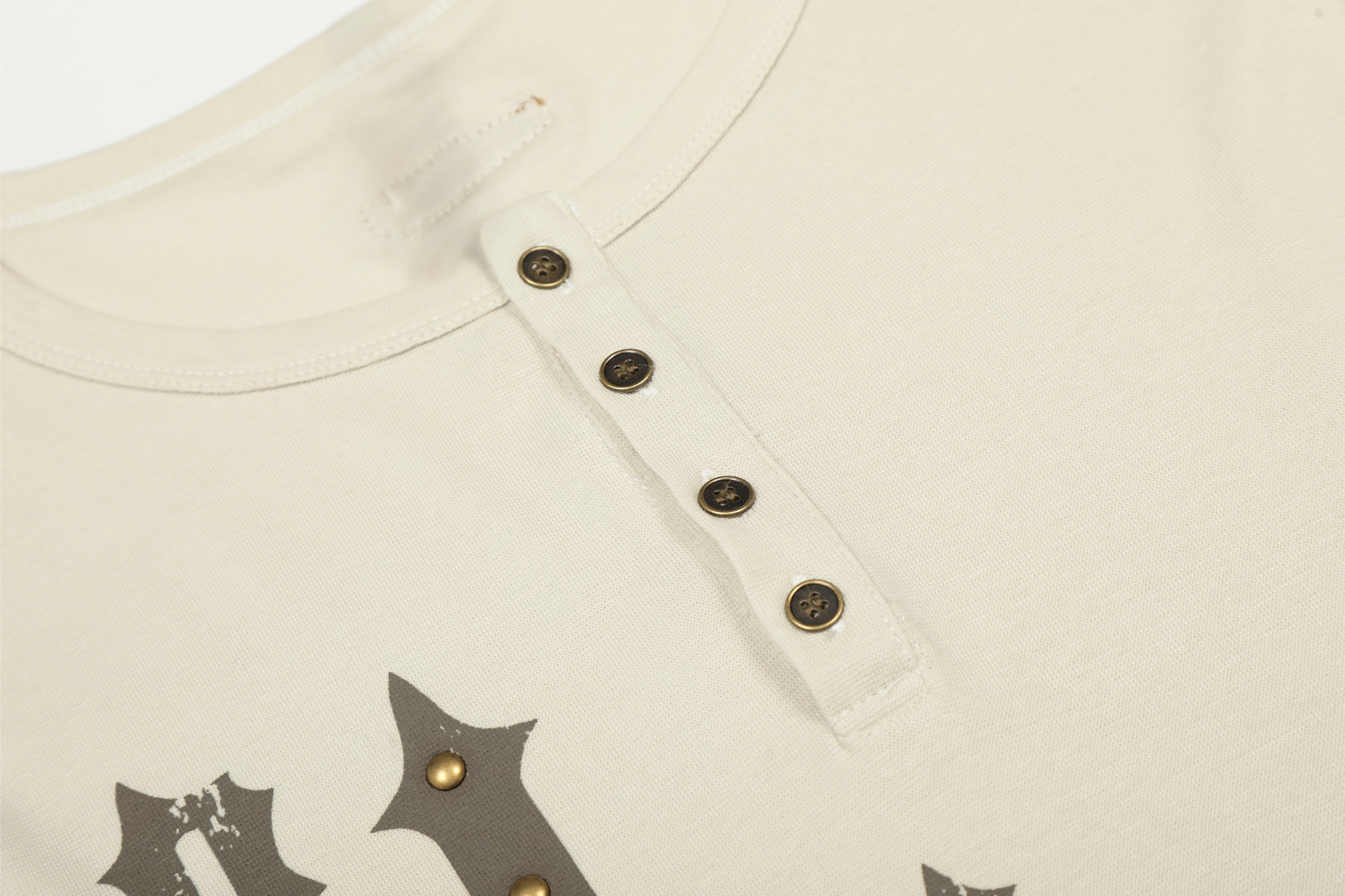 3-6-5.shop Graphic Long Sleeve Henley Tee