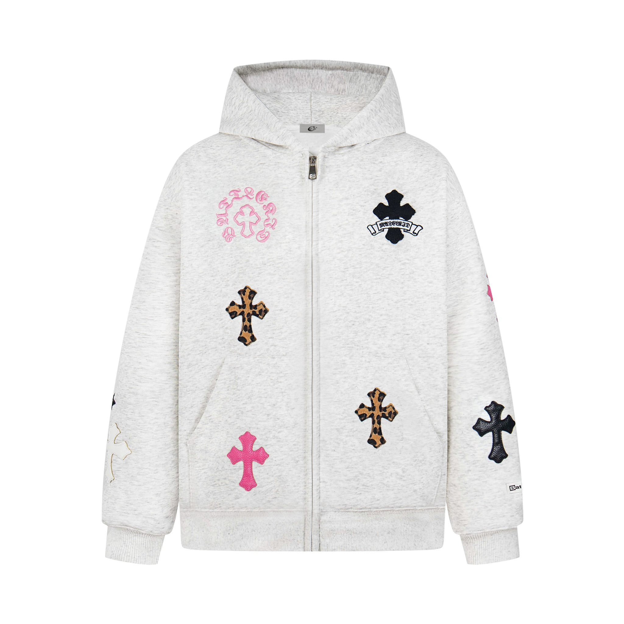 3-6-5.shop Cross Patch Full-Zip Hoodie
