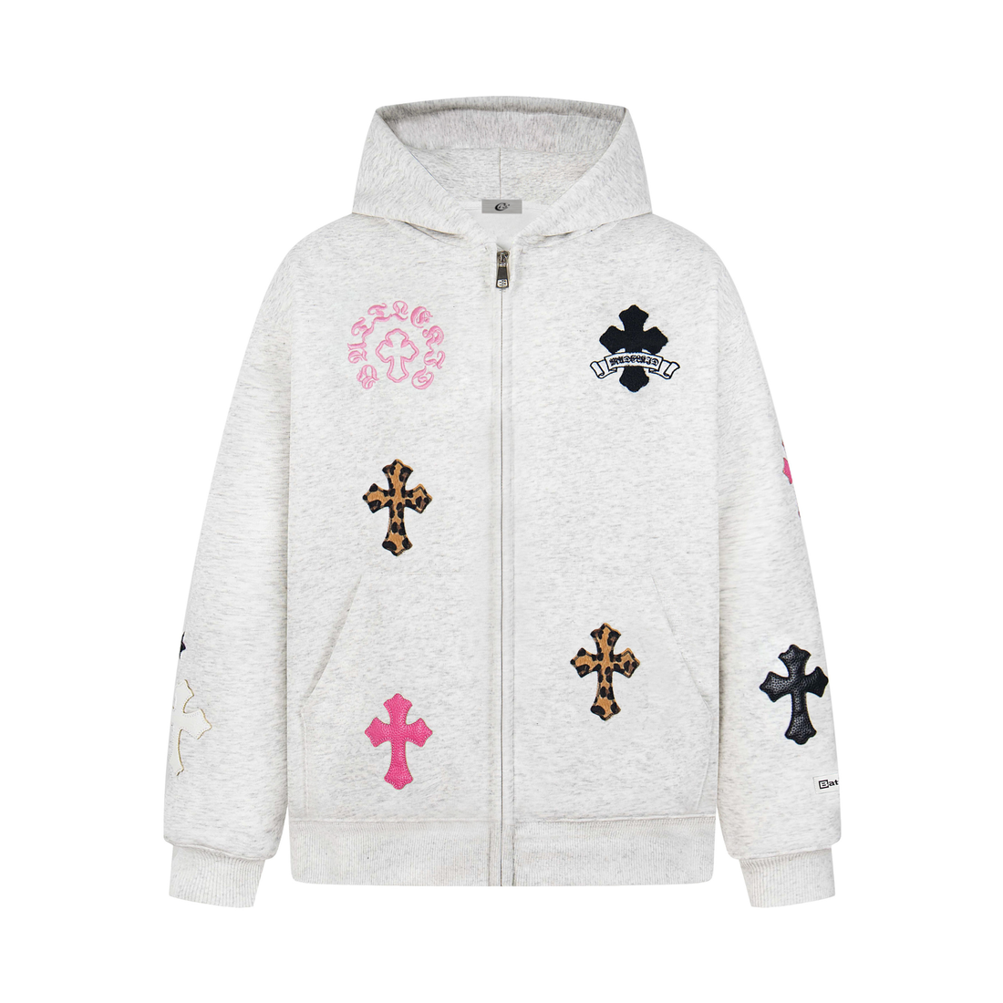 3-6-5.shop Cross Patch Full-Zip Hoodie