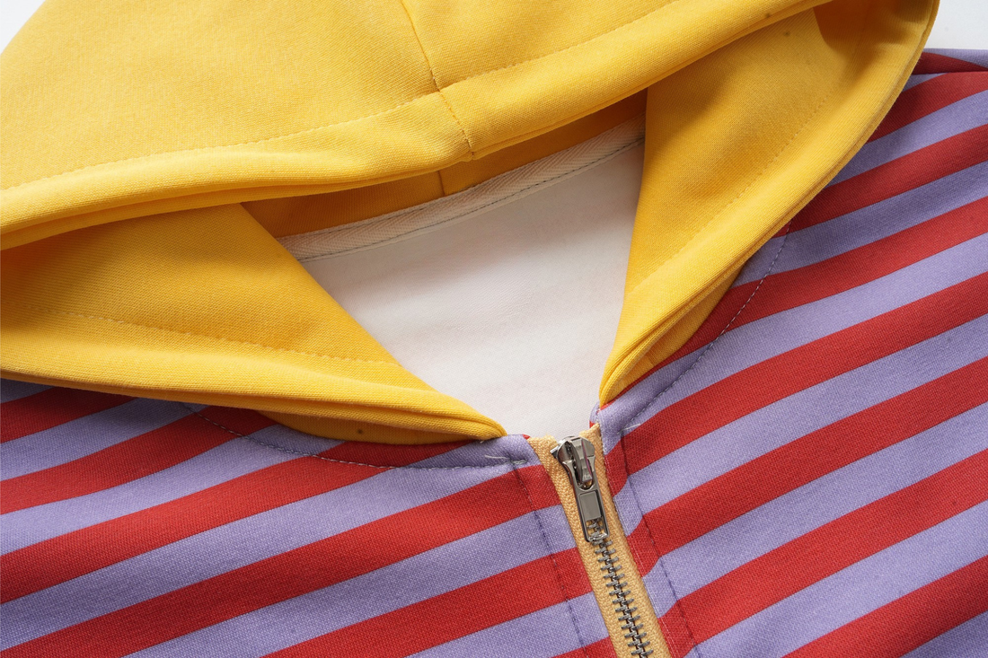 3-6-5.shop Striped Zip-Up Hoodie
