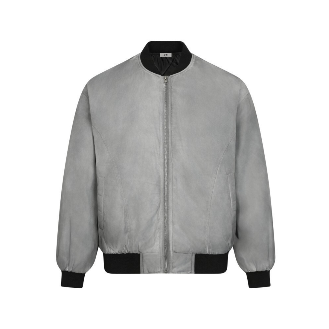 3-6-5.shop Washed Grey Bomber Jacket