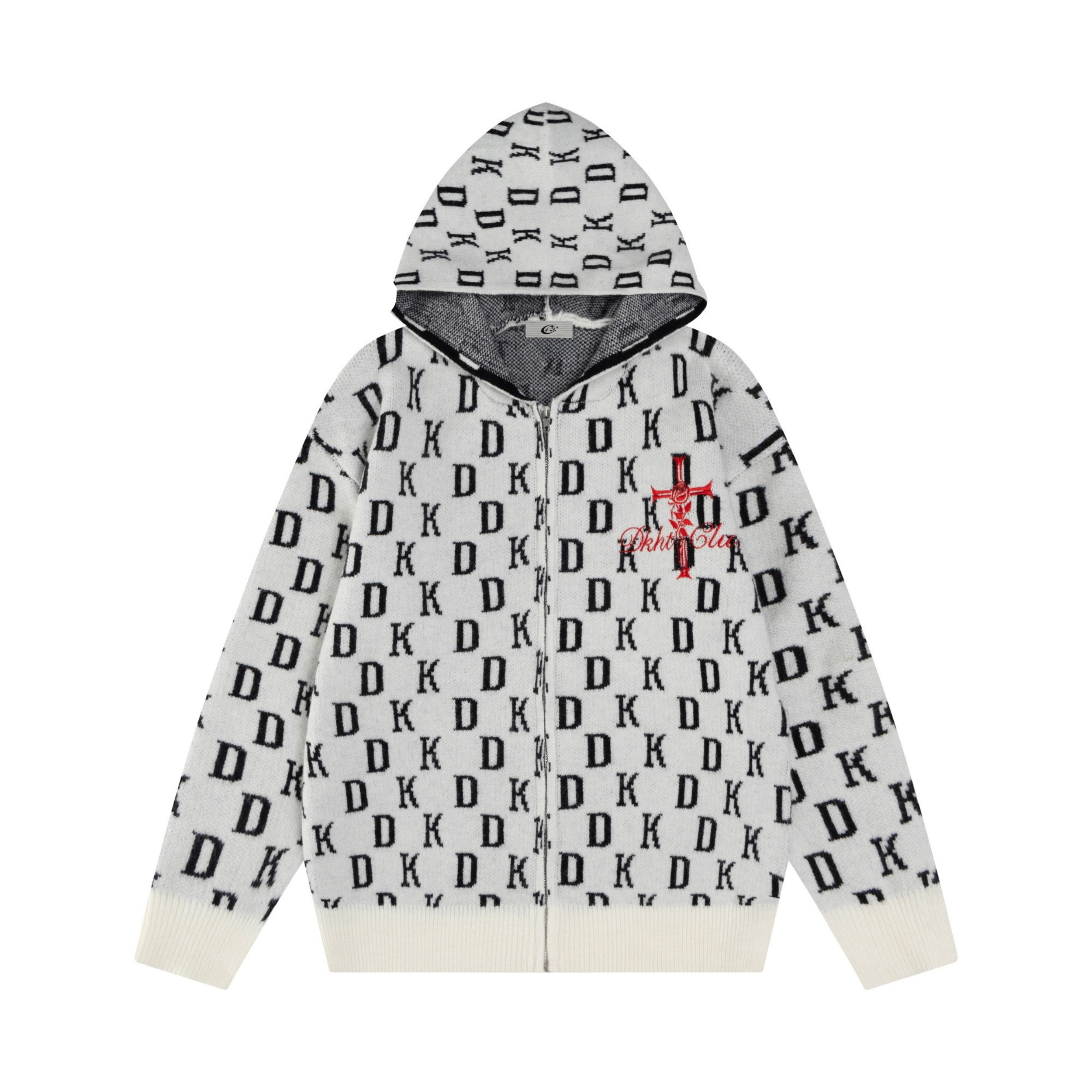 3-6-5.shop DK Allover Knit Zip Hoodie