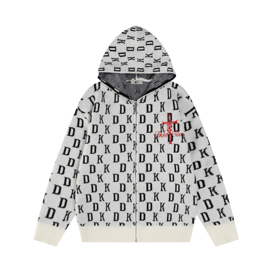 3-6-5.shop DK Allover Knit Zip Hoodie