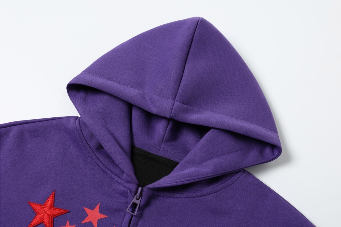 3-6-5.shop Star Graphic Zip Hoodie