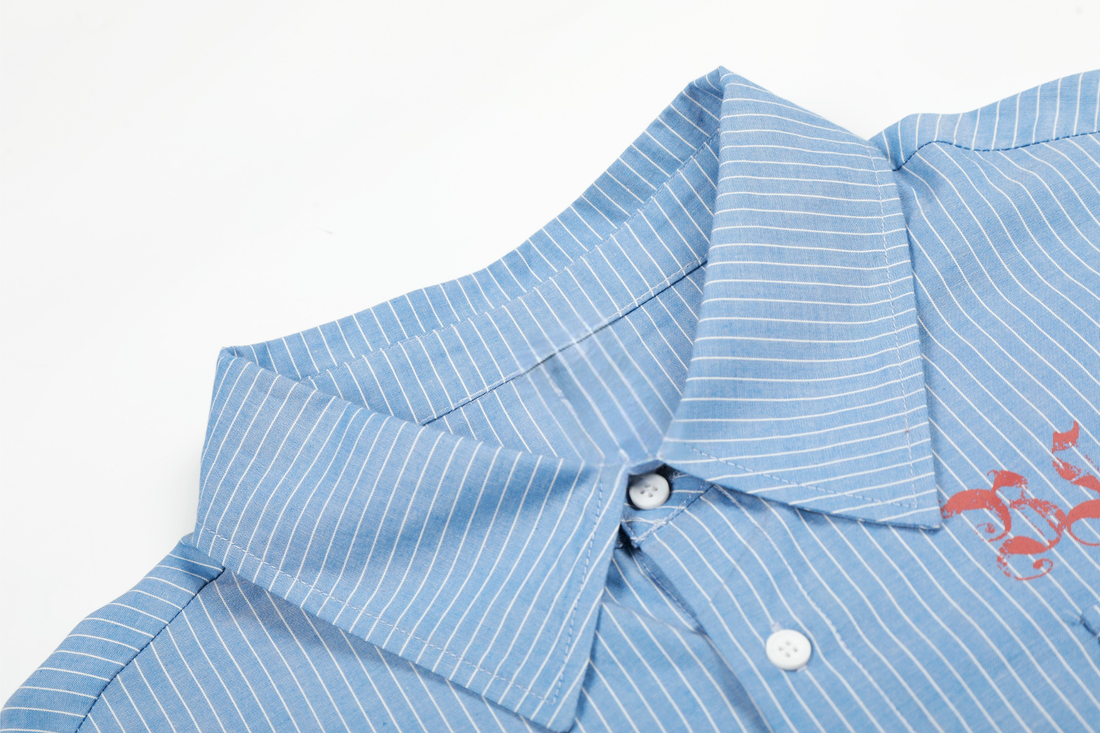 3-6-5.shop Striped Graphic Button-Up Shirt