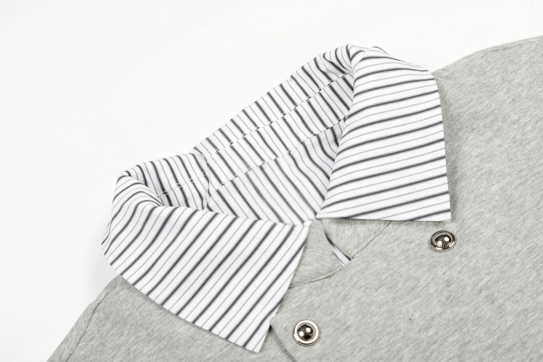 3-6-5.shop Double-Breasted Layered Stripe Jacket